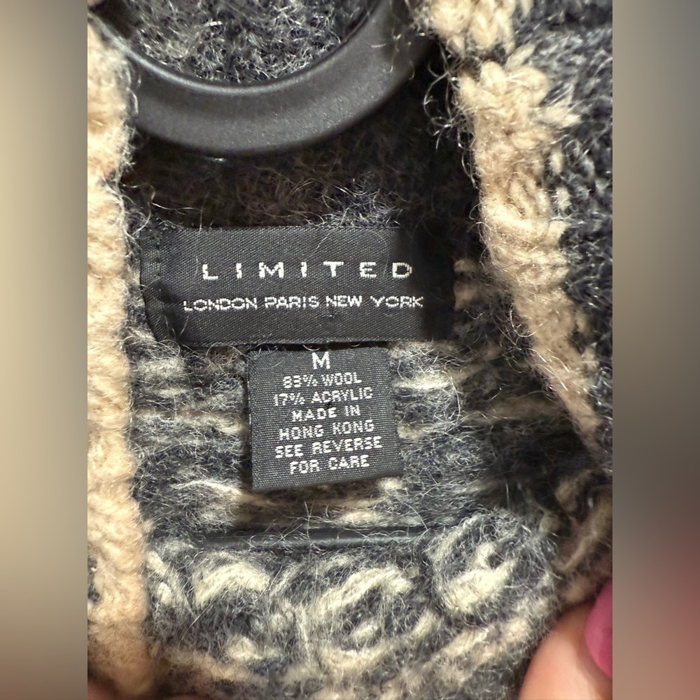 Limited Cozy Black and Cream Turtleneck Sweater - Picture 3 of 3